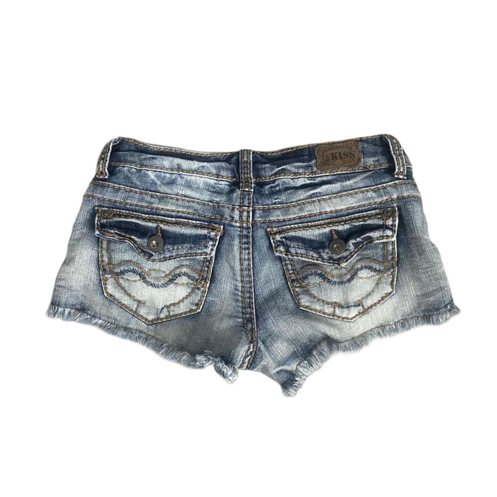 1st kiss low rise denim shorts